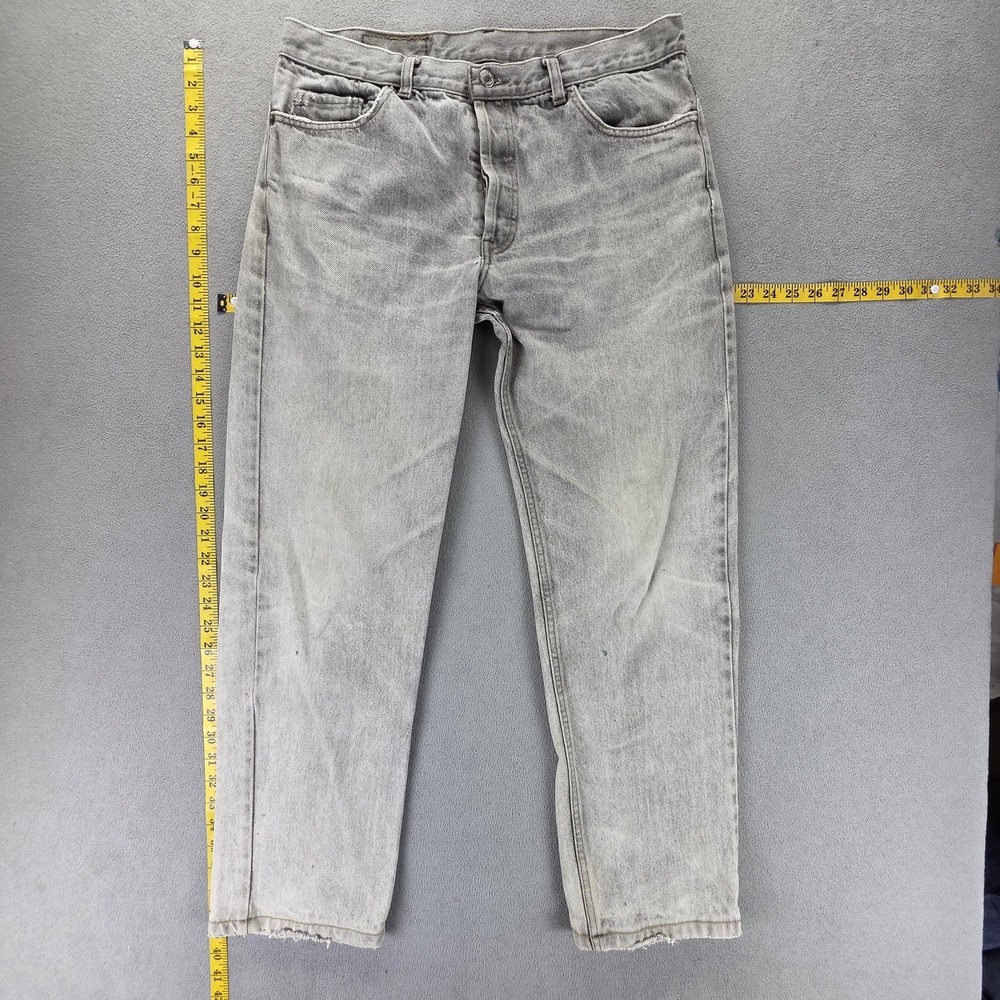 Vintage Levis 501 Jeans Mens Gray Straight Button Fly Made USA Fits 32x30